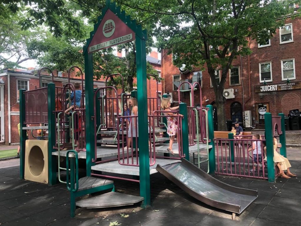 Newburyport Inn Playground with water fountain park
