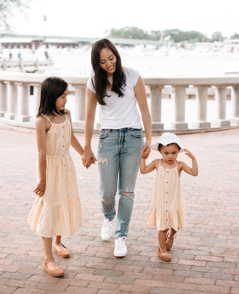 Jeni Lu with daughters - Newburyport